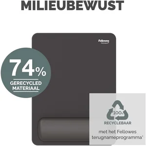 Fellowes Breyta XL Mauspad schwarz mit Handgelenkauflage, Tapis de souris, Noir pas cher