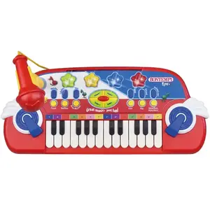 Bontempi | MiniKeyFun : jouet à 24 touches avec microphone et pupitre de lecture pour petits musiciens