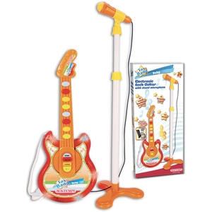 Bontempi Toyband Baby guitare avec microphone debout orange pas cher