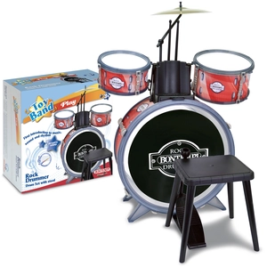 Bontempi batterie junior 68 cm rouge/noir 8 pièces pas cher