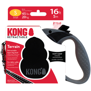 KONG Terrain Rollijn   Hondenriem   Met remsysteem - Tot 20 kg - S - 5 Meter - Zwart pas cher