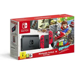 Console Nintendo Switch 2017 Super Mario Odyssey Avec Joy-Con Rouges pas cher