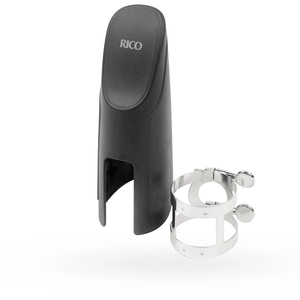 D'Addario Woodwind Rico Ligature et couvre-bec Rico, saxophone baryton, plaqué nickel