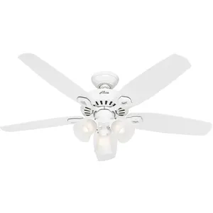 Hunter Fans - Ventilateur de plafond Builder Plus Blanc avec Lumière pas cher