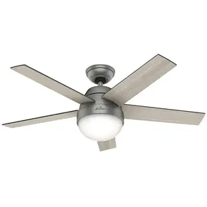 HUNTER FANS Ventilateur de plafond Stile Argent avec lumière pas cher