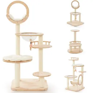 COSTWAY Arbre à Chat Multi-Niveaux Convertible 4 en 1, Tour à Chat ave...Vendu parcdiscount