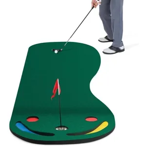 Tapis de Pratique de Golf Portable - COSTWAY - 300 x 96 cm - Surface True-roll - 3 Coupelles - 2 ObstaclesVendu parcdiscount