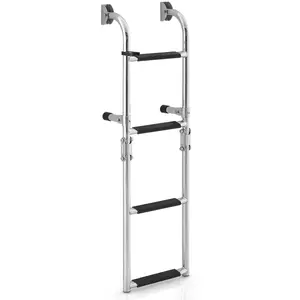 COSTWAY Échelle de Piscine Pliable en Acier Inoxydable - 4 Marches, Cl... pas cher