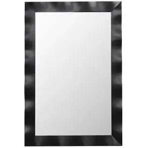 Costway - Miroir Mural Rectangulaire 106 × 71.5 cm, Cadre en Bois d'Hévéa, Grand Miroir Mural, Suspension Verticale & Horizontale, Miroir Décoratif pas cher