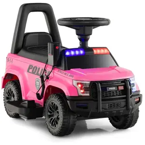 Costway - Porteur Enfants avec Mégaphone & Autocollant de Police, Voit... pas cher