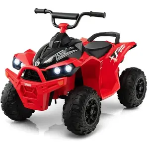 COSTWAY 12V Quad Électrique Enfant avec Phares & Musique & Klaxon, Voi...Vendu parcdiscount