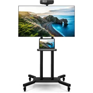 COSTWAY Support TV sur Pied Mobile pour Téléviseurs Plats et Incurvés ... pas cher