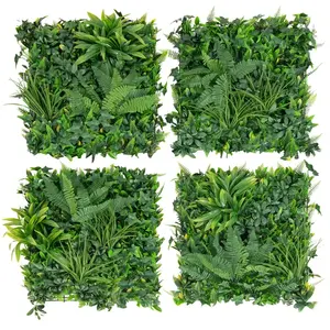 COSTWAY Haie Artificiel Brise-Vue 4PCS 50 x 50cm, 7 Types de Plantes Artificielles Mixtes, Protection Solaire Intérieur et pas cher