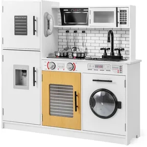 Cuisine Enfant Costway-3+ Ans-Espace De Rangement-Centre De Jeu Polyva... pas cher