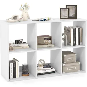 Costway Bibliothèque Ouverte À 6 Cubes Sur 2 Niveaux, Kit Anti-Bascule...Vendu parcdiscount