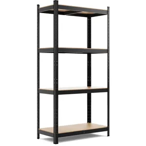 Meuble de Rangement Multi-Usage COSTWAY, 4 Étagères Ajustables, Charge 130KG par Niveau, pour Garage Atelier Cuisine Entrepôt, Noir pas cher