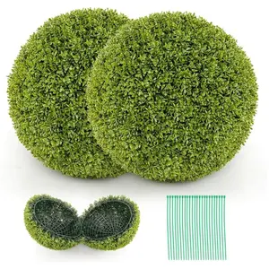 Boules de Buis Artificiel - RELAX4LIFE - Lot de 2 - Anti-UV - Vertes t... pas cher