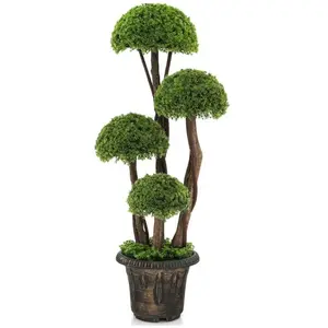 Arbre Artificielle Interieur - RELAX4LIFE - Tronc en Rotin - Pot Rempl... pas cher