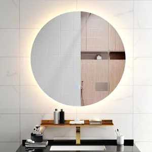 COSTWAY Miroir LED Salle de Bain Ø60 cm, 3000-6000k, Luminosité Réglab... pas cher