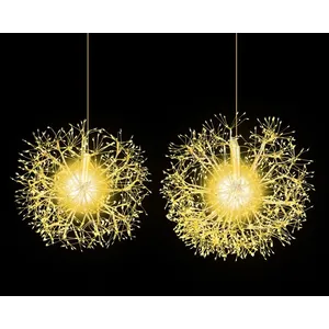 COSTWAY 2 Lampes de Noël à Suspendre en Forme de Pissenlit, 54 cm et 4... pas cher