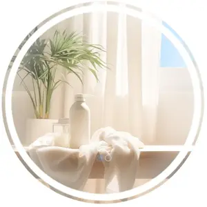 COSTWAY 60 x 60 cm Miroir de Salle de Bain Rond, 3 Couleurs, Fonction ...Vendu parcdiscount