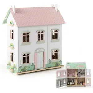 Costway Maison De Poupée En Bois Pour Enfants À 3 Niveaux, 19 Accessoi...Vendu parcdiscount