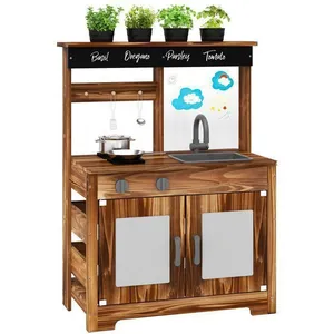 Cuisine en Bois Enfant - DREAMADE - Évier Amovible - Double Réchaud - ... pas cher