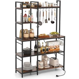 Buffet De Cuisine À 5 Niveaux Costway, Prises De Courant, 10 Crochets,...Vendu parcdiscount