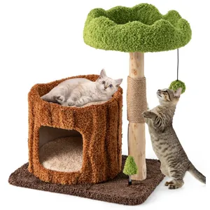 Arbre à Chat 73 cm COSTWAY, Tour pour Chat Moderne avec Griffoirs en Sisal, Perchoir Supérieur, Plateforme, Jouet en Forme d'Arbre pas cher