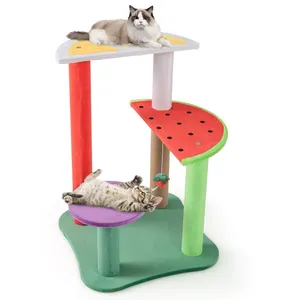 Arbre à Chat Multi-niveaux 69CM COSTWAY, Tour pour Chat Mignon, Platef... pas cher