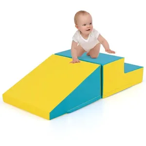 2pcs Module Motricité Bébé En Mousse Costway-Bloc De Construction Hous...Vendu parcdiscount