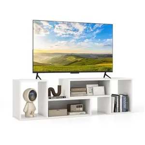 Costway 60" Meuble Tv 2 Pcs Modulaires, Meuble Tv Angle Pour Recoin, C... pas cher