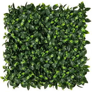 COSTWAY Haie Artificielle 50 x 50cm, 12 Panneaux Muraux en Gazon Panneaux d'Arbustes en Imitation Topiaire de Gardénia pas cher