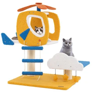 Arbre à Chat Multi-Niveaux 76 CM COSTWAY, Thème de l'Aviation, Perchoi... pas cher