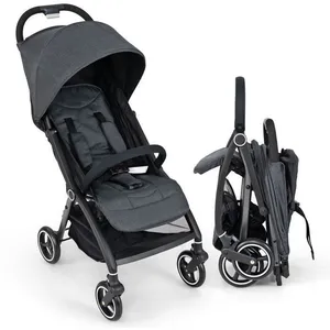 Costway Poussette Canne Bébé Avec Dossier & Auvent Réglables, Panier I... pas cher