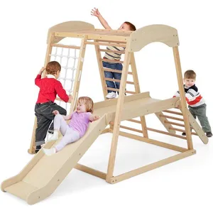 GOPLUS 6 en 1 Escalade Enfant, Aire de Jeux avec Portique, Toboggan, C...Vendu parcdiscount