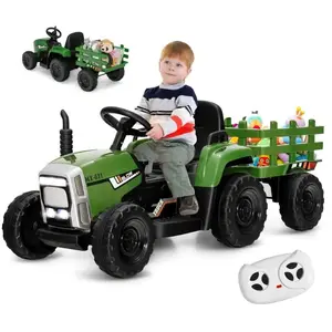 Tracteur Électrique Enfant 12V 7Ah- GOPLUS - avec Télécommande et Remo... pas cher