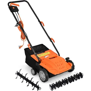 Scarificateur Électrique 2 en 1 - RELAX4LIFE - Tondeuse à Gazon 1500 W - Sac de Collecte de 30 L - Hauteur Réglable - Orange