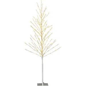 GOPLUS Sapin Lumineux LED 155 cm Bouleau avec 168 lumières LED Blanc Chaud Arbre de Noël Artificiel Sapin de Noël Illuminé pas cher