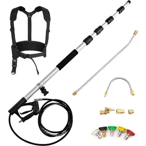 RELAX4LIFE Kit d'Extension pour Nettoyeur Haute Pression 550 cm 290 bar, Télescopique Outil de Nettoyage, 5 Buses 2 AdaptateursVendu parcdiscount
