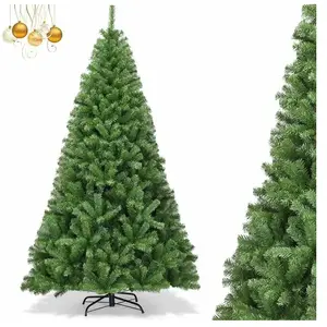 Sapin de Noël Artificiel - RELAX4LIFE - 225CM - Arbre de Noël en PVC Ignifuge - 1346 Branches - Pied en Métal - Décorations de Fête pas cher
