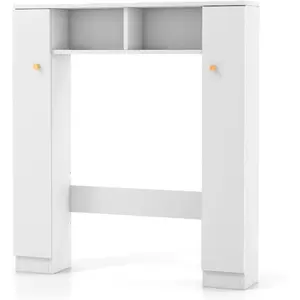 COSTWAY Meuble WC Au-dessus de Toilettes, 2 Compartiments, 2 Placard, ... pas cher