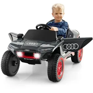 COSTWAY 12V Audi Voiture Électrique Enfants - Télécommande 2,4G - LED & Musique & Histoire - 2 Moteur, 3-6,5 km/h, 3 +Ans pas cher