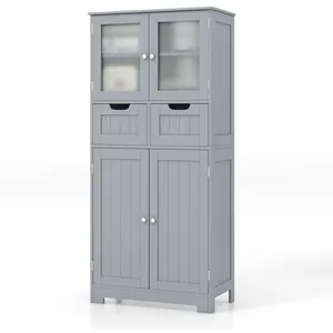 COSTWAY Colonne Salle de Bain Armoire Haute avec 4 Portes 2 Tiroirs, É... pas cher