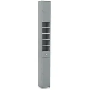 COSTWAY Meuble Colonne de Salle de Bain avec 2 Placards à Porte, 1 Tir... pas cher