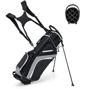 COSTWAY Sac de Golf Trépied-Capuche Anti-pluie-Séparateurs Supérieurs ... pas cher