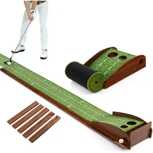 Tapis de Putting Golf Enroulant COSTWAY 303cm-Retour Automatique-3 Bal...Vendu parcdiscount