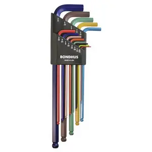 Ensemble de 13 clés d'angle à bille ColorGuard  en .050-3/8' pouces Bondhus 69637 pas cher