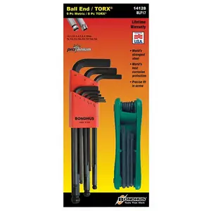 Lot de 9 clés à bille 1,5-10 mm et lame Torx T9-T40 Bondhus 14128 pas cher