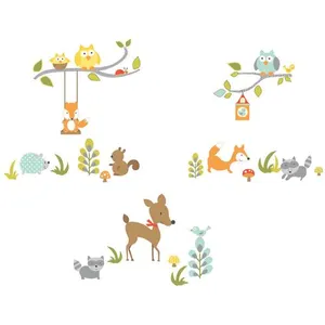 ROOMMATES Stickers Repositionnables Les Animaux de la Foret pas cher